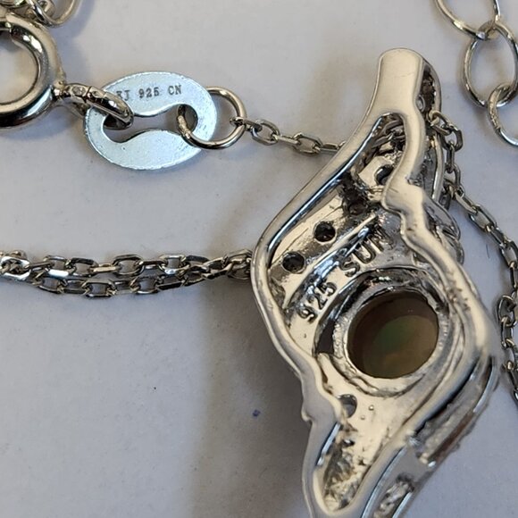 NIB VTG 925 5mm Real / Natural Ethiopian Fire Opal Pendant Necklace 16" - Picture 10 of 14